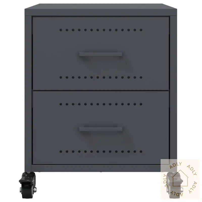 Nattbord 2 Stk Antrasitt 36X39X43,5 Cm Stål