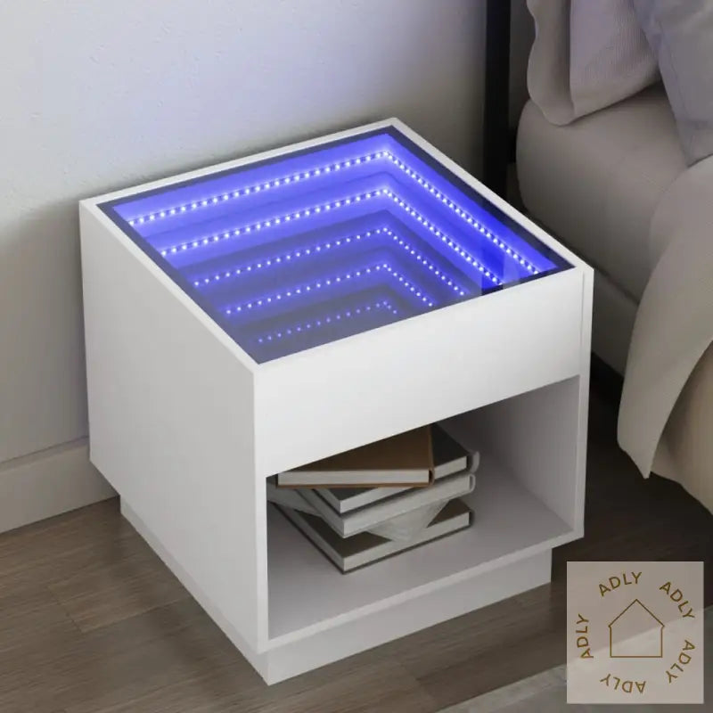 Salongbord Med Infinity Led Hvit 50X50X50 Cm