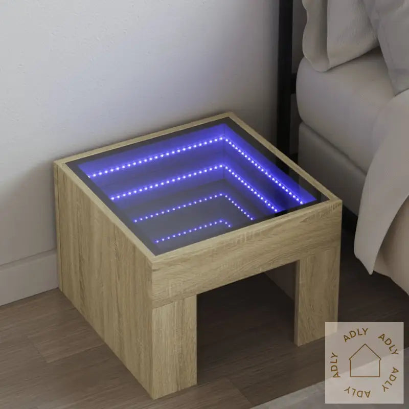 Salongbord Med Infinity Led Sonoma Eik 40X40X30 Cm