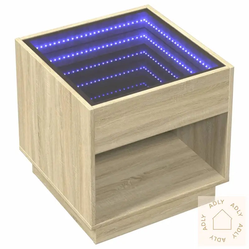 Salongbord Med Infinity Led Sonoma Eik 50X50X50 Cm