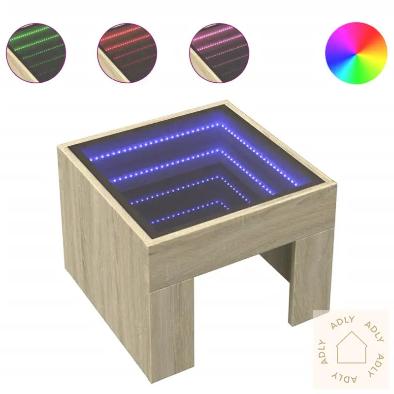 Salongbord Med Infinity Led Sonoma Eik 40X40X30 Cm