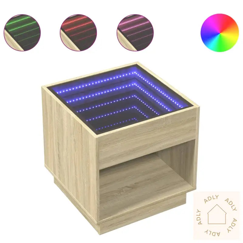 Salongbord Med Infinity Led Sonoma Eik 50X50X50 Cm