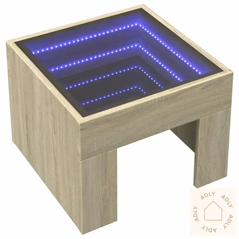 Salongbord Med Infinity Led Sonoma Eik 40X40X30 Cm