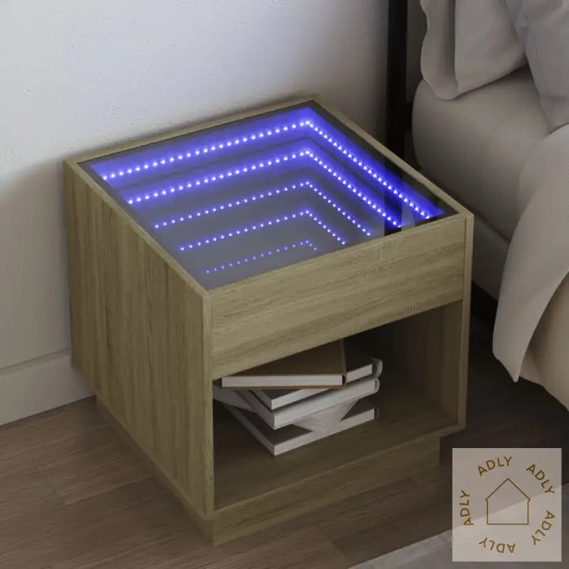 Salongbord Med Infinity Led Sonoma Eik 50X50X50 Cm