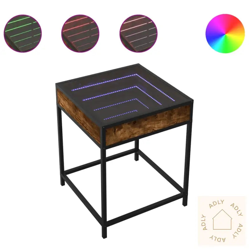 Salongbord Med Infinity Led Røkt Eik 40X40X51 Cm