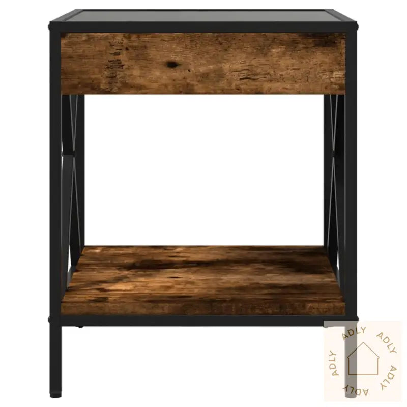 Salongbord Med Infinity Led Røkt Eik 40X40X49 Cm