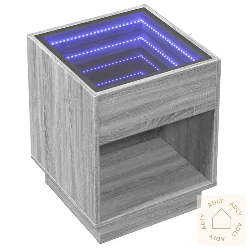 Salongbord Med Infinity Led Grå Sonoma 40X40X50 Cm