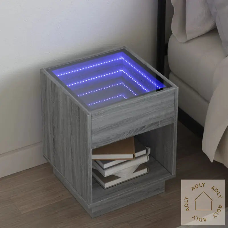 Salongbord Med Infinity Led Grå Sonoma 40X40X50 Cm