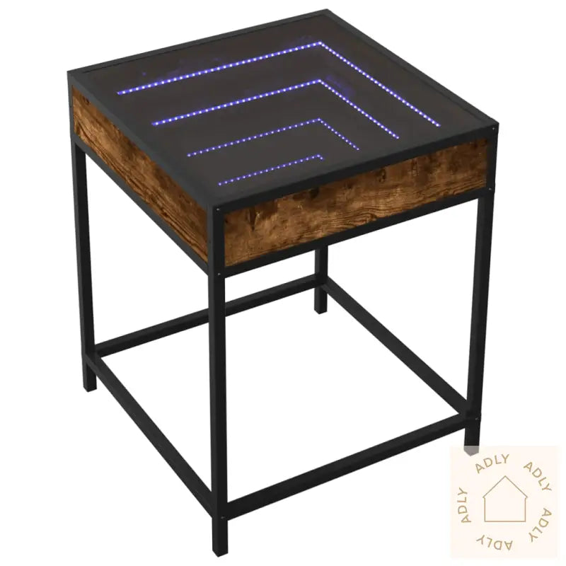 Salongbord Med Infinity Led Røkt Eik 40X40X51 Cm