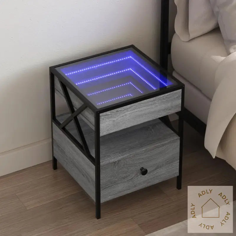 Salongbord Med Infinity Led Grå Sonoma 40X40X51 Cm