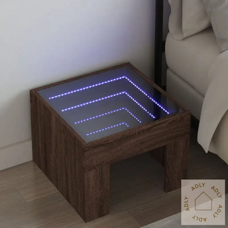 Salongbord Med Infinity Led Brun 40X40X30 Cm