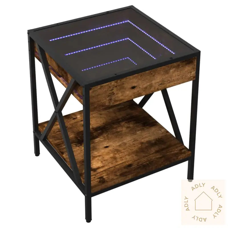 Salongbord Med Infinity Led Røkt Eik 40X40X49 Cm