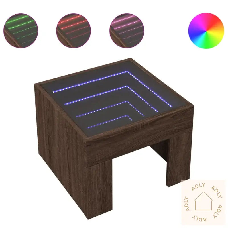 Salongbord Med Infinity Led Brun 40X40X30 Cm