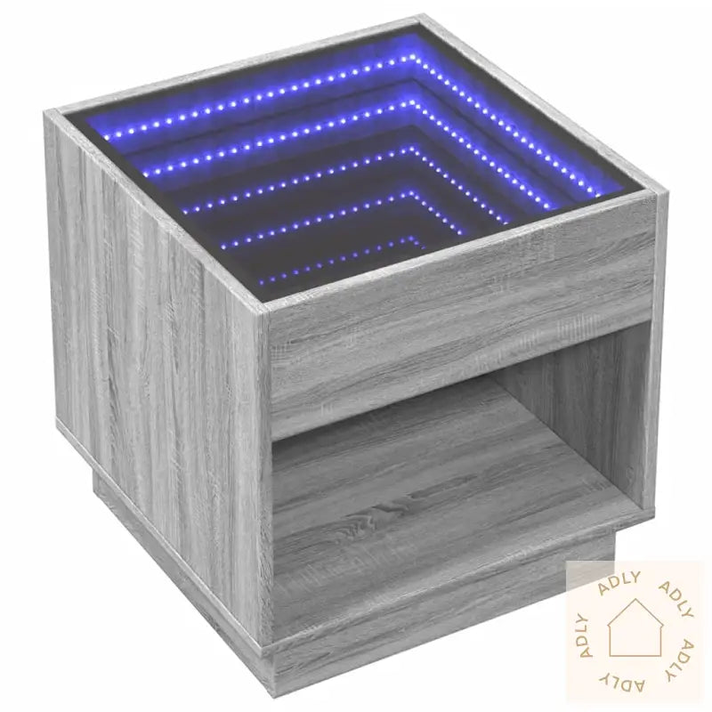 Salongbord Med Infinity Led Grå Sonoma 50X50X50 Cm