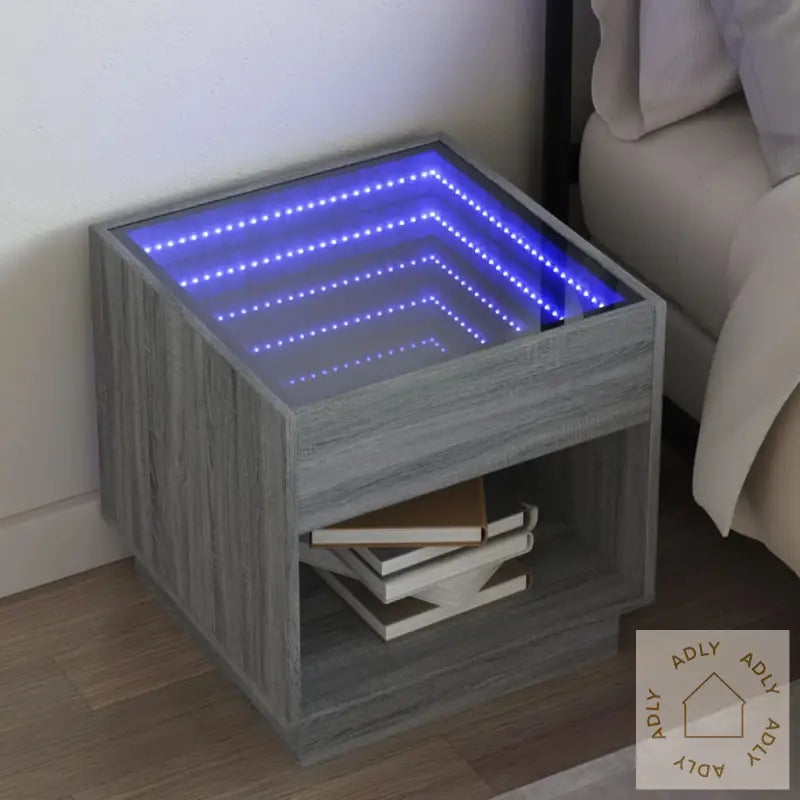 Salongbord Med Infinity Led Grå Sonoma 50X50X50 Cm