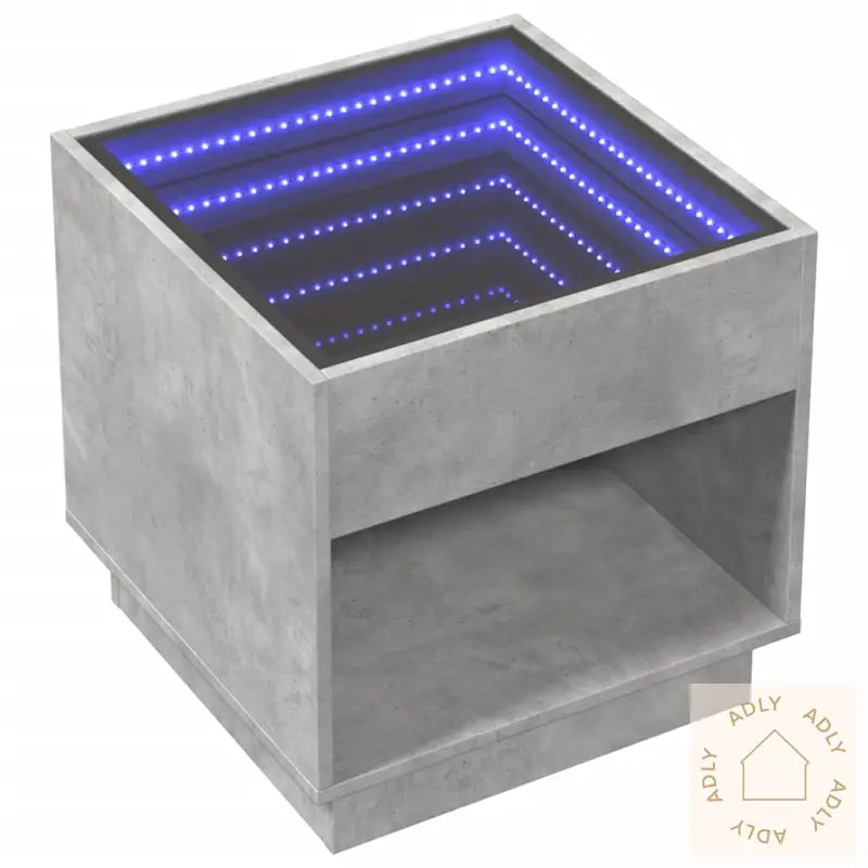 Salongbord Med Infinity Led Betonggrå 50X50X50 Cm