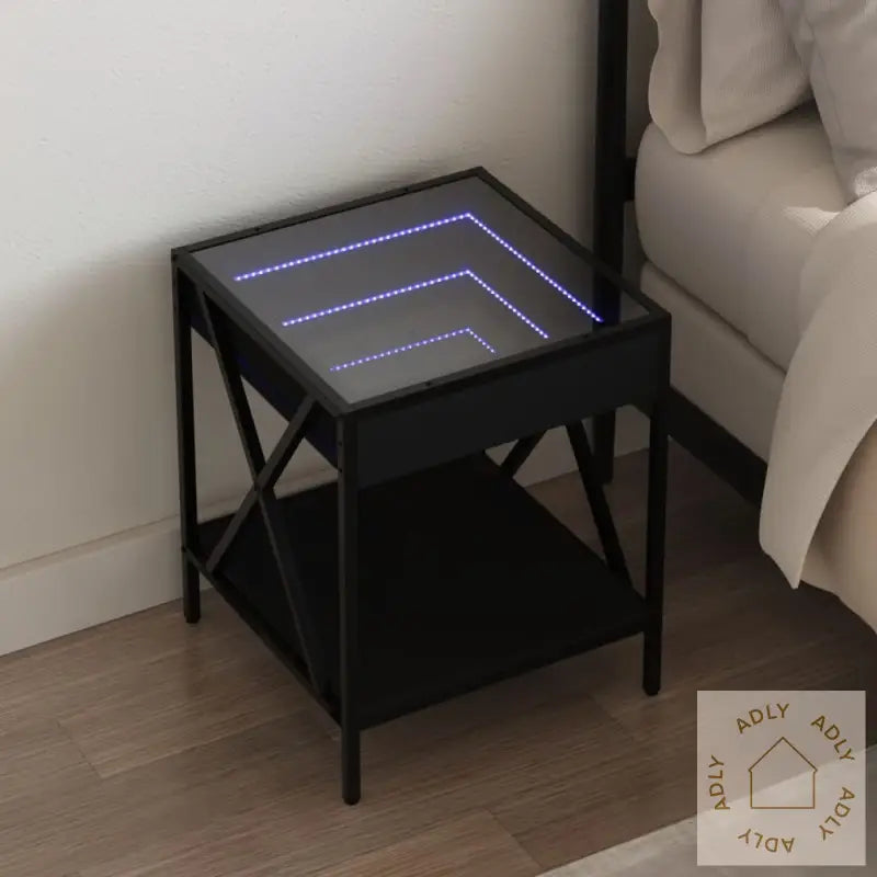 Salongbord Med Infinity Led Svart 40X40X49 Cm