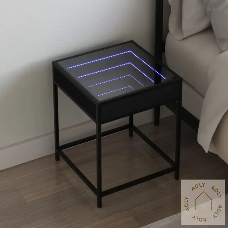 Salongbord Med Infinity Led Svart 40X40X51 Cm