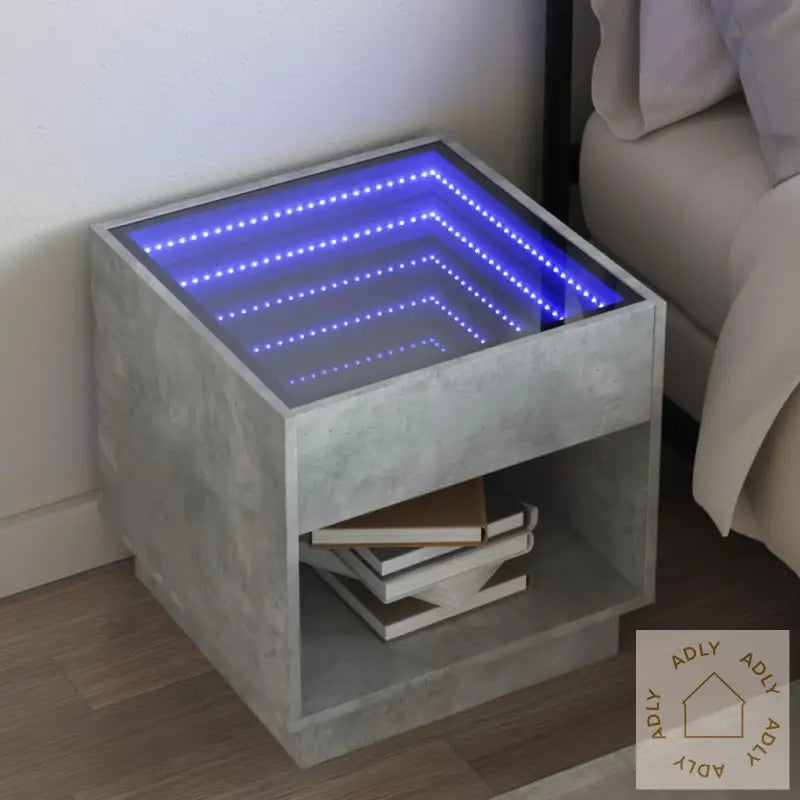 Salongbord Med Infinity Led Betonggrå 50X50X50 Cm