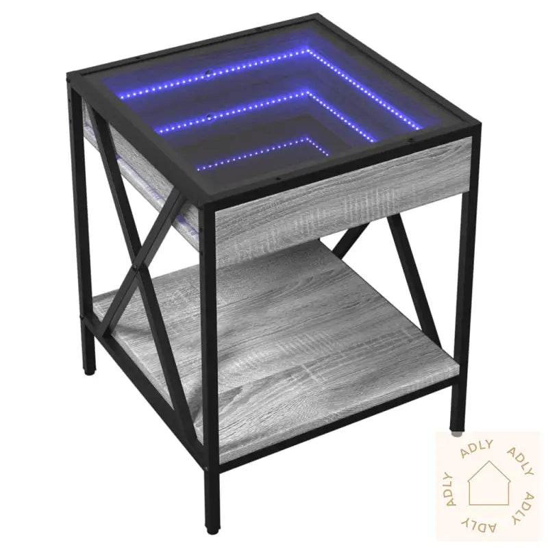 Salongbord Med Infinity Led Grå Sonoma 40X40X49 Cm
