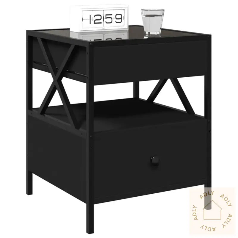 Salongbord Med Infinity Led Svart 40X40X51 Cm