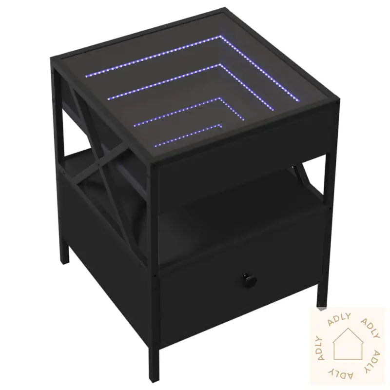 Salongbord Med Infinity Led Svart 40X40X51 Cm