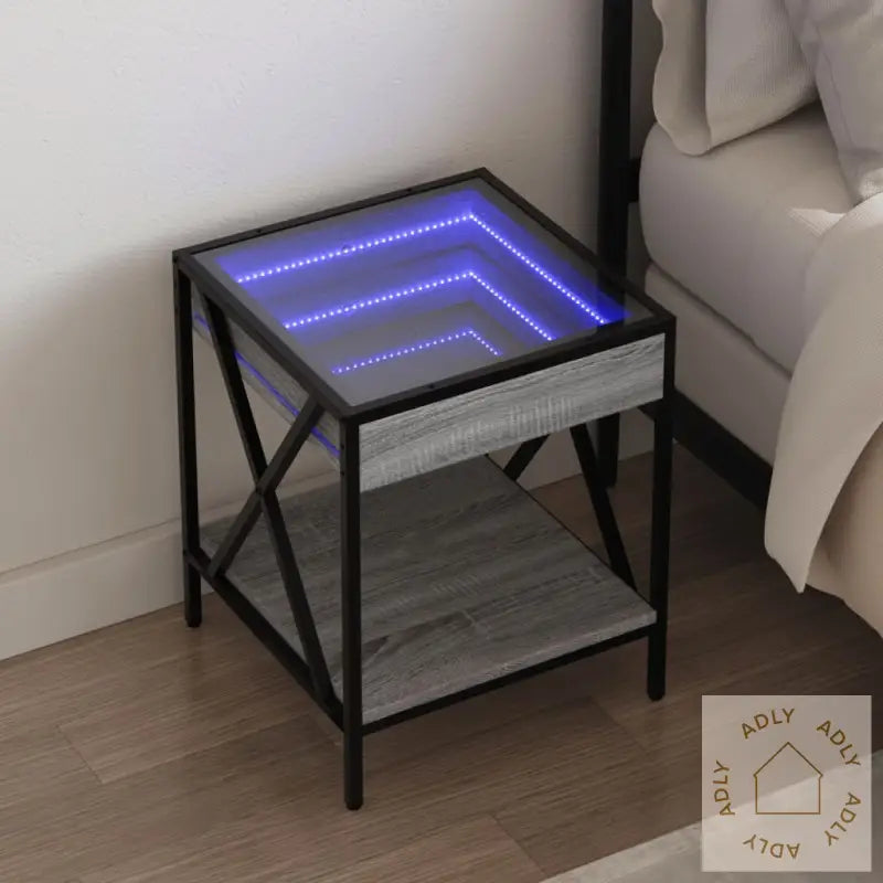 Salongbord Med Infinity Led Grå Sonoma 40X40X49 Cm