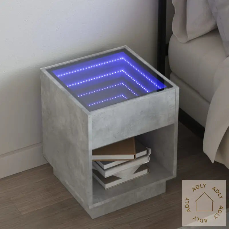 Salongbord Med Infinity Led Betonggrå 40X40X50 Cm