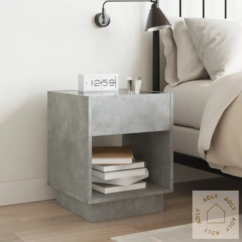 Salongbord Med Infinity Led Betonggrå 40X40X50 Cm