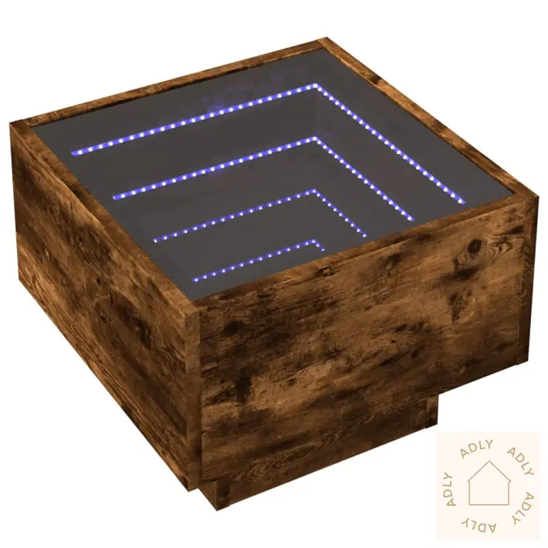 Salongbord Med Infinity Led Røkt Eik 40X40X30 Cm