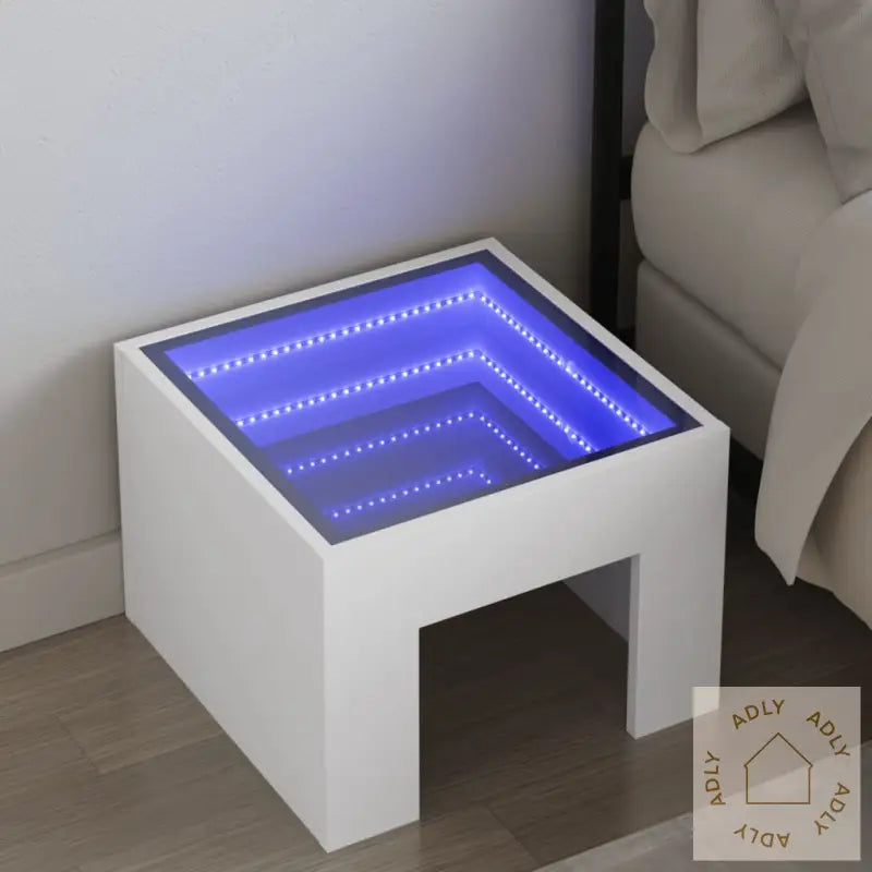 Salongbord Med Infinity Led Hvit 40X40X30 Cm