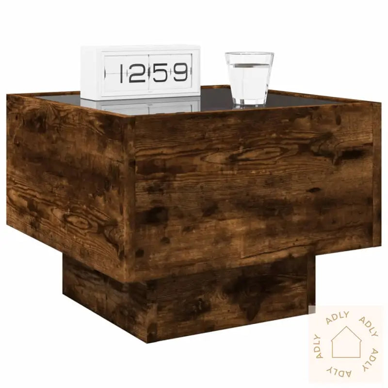 Salongbord Med Infinity Led Røkt Eik 40X40X30 Cm