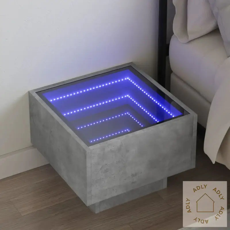 Salongbord Med Infinity Led Betong Grå 40X40X30 Cm