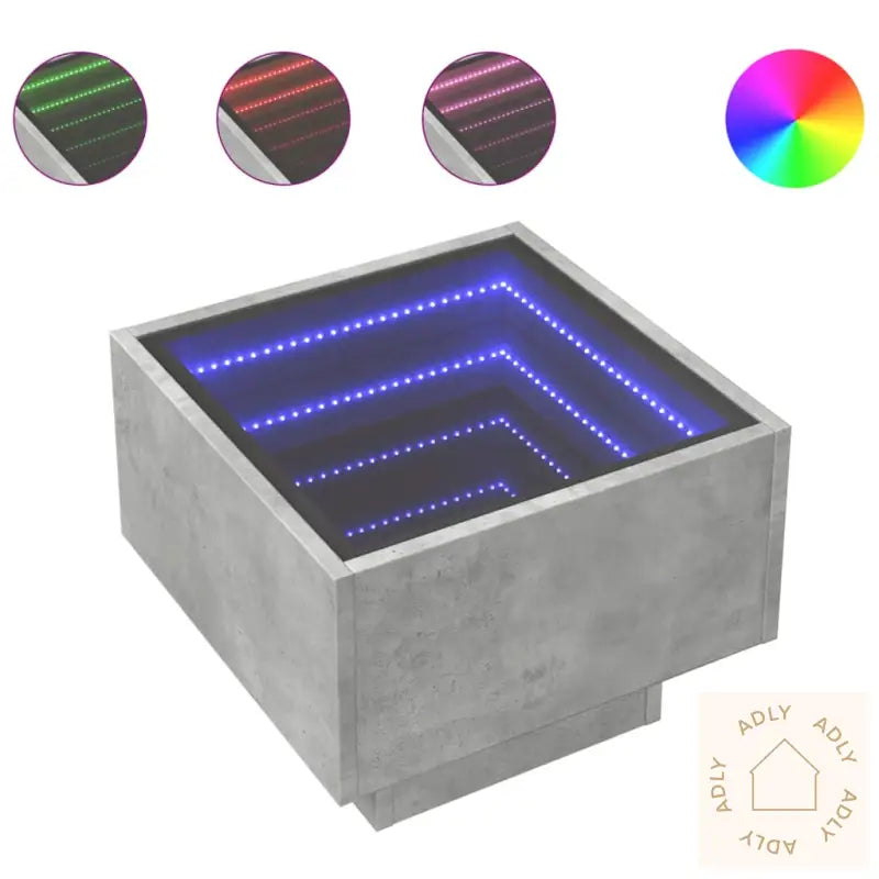 Salongbord Med Infinity Led Betong Grå 40X40X30 Cm