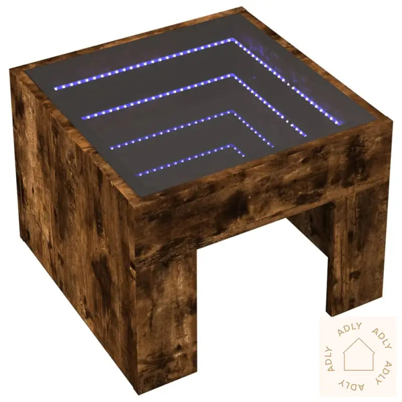 Salongbord Med Infinity Led Røkt Eik 40X40X30 Cm