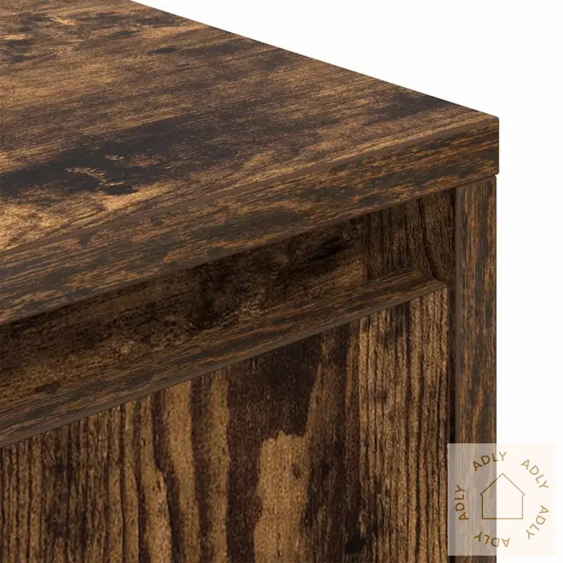 Nattbord Med Led-Lys Røkt Eik 38X34X65 Cm