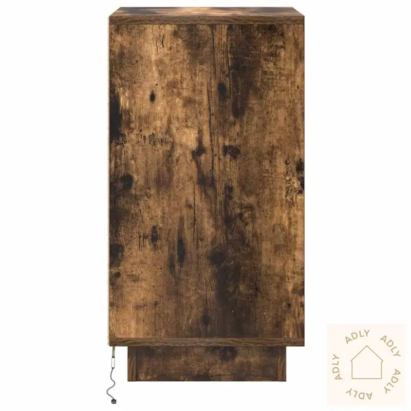 Nattbord Med Led-Lys Røkt Eik 38X34X65 Cm