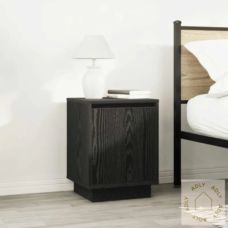 Nattskap Med Led-Lys 2 Stk Svart 38X34X50 Cm