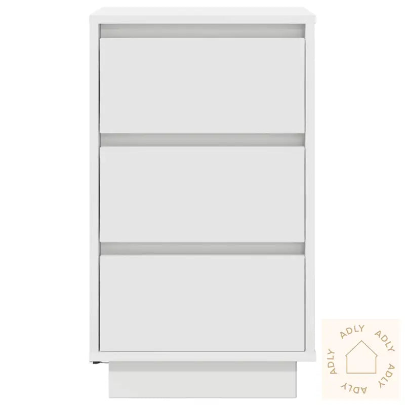Nattbord Med Led-Lys Hvit 38X34X65 Cm