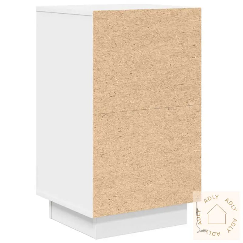 Nattbord Med Led-Lys Hvit 38X34X65 Cm