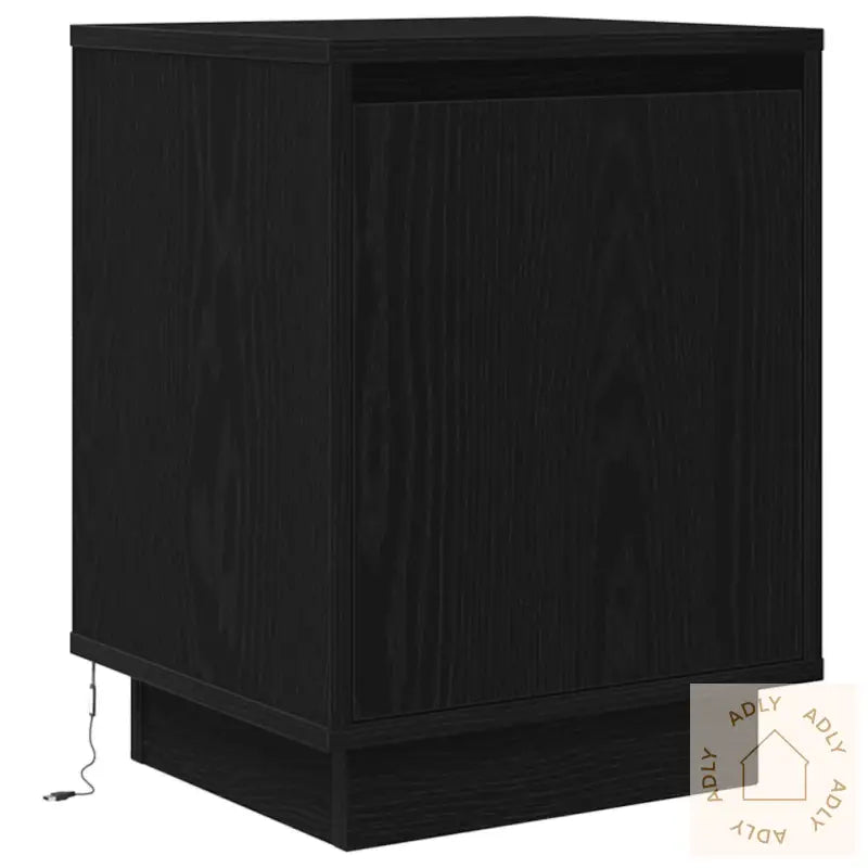 Nattskap Med Led-Lys 2 Stk Svart 38X34X50 Cm