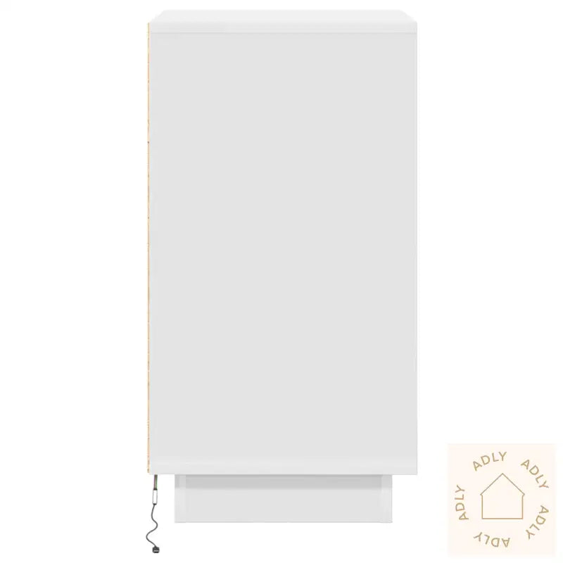 Nattbord Med Led-Lys Hvit 38X34X65 Cm
