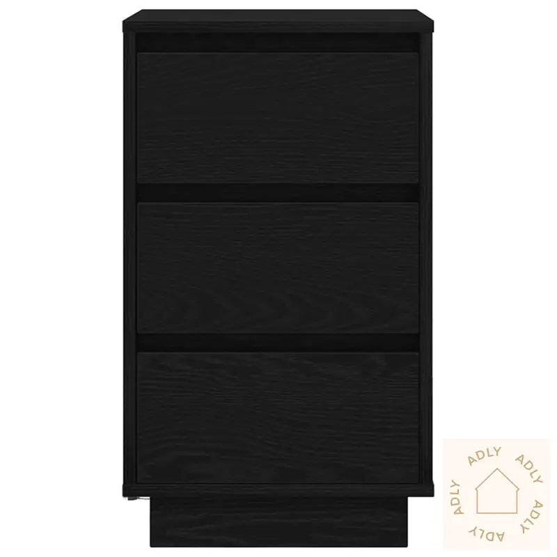 Nattbord Med Led-Lys Svart 38X34X65 Cm