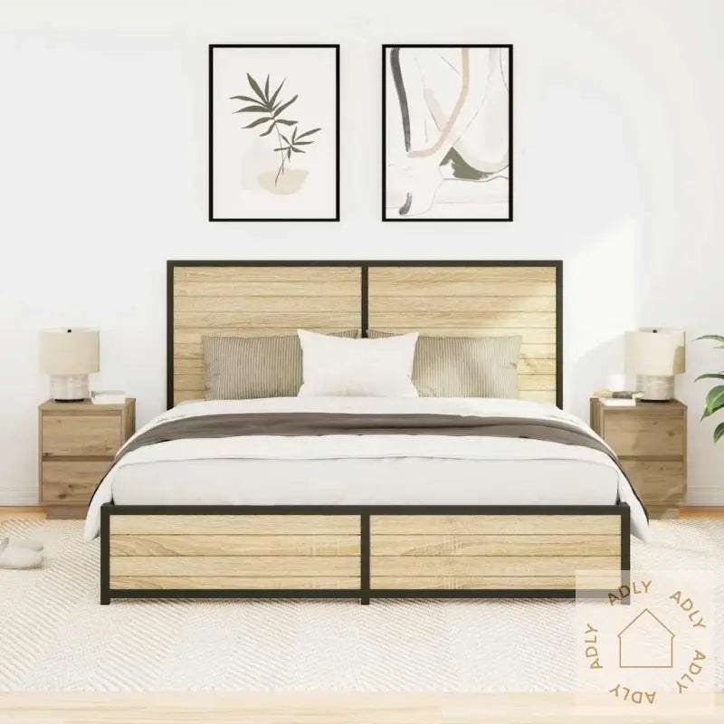Nattbord Med Led 2 Stk Artisan Eik 38X34X50 Cm