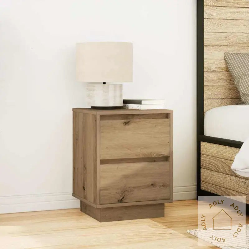 Nattbord Med Led 2 Stk Artisan Eik 38X34X50 Cm