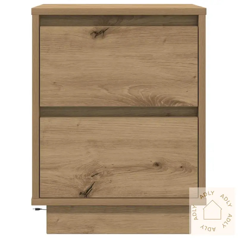 Nattbord Med Led 2 Stk Artisan Eik 38X34X50 Cm