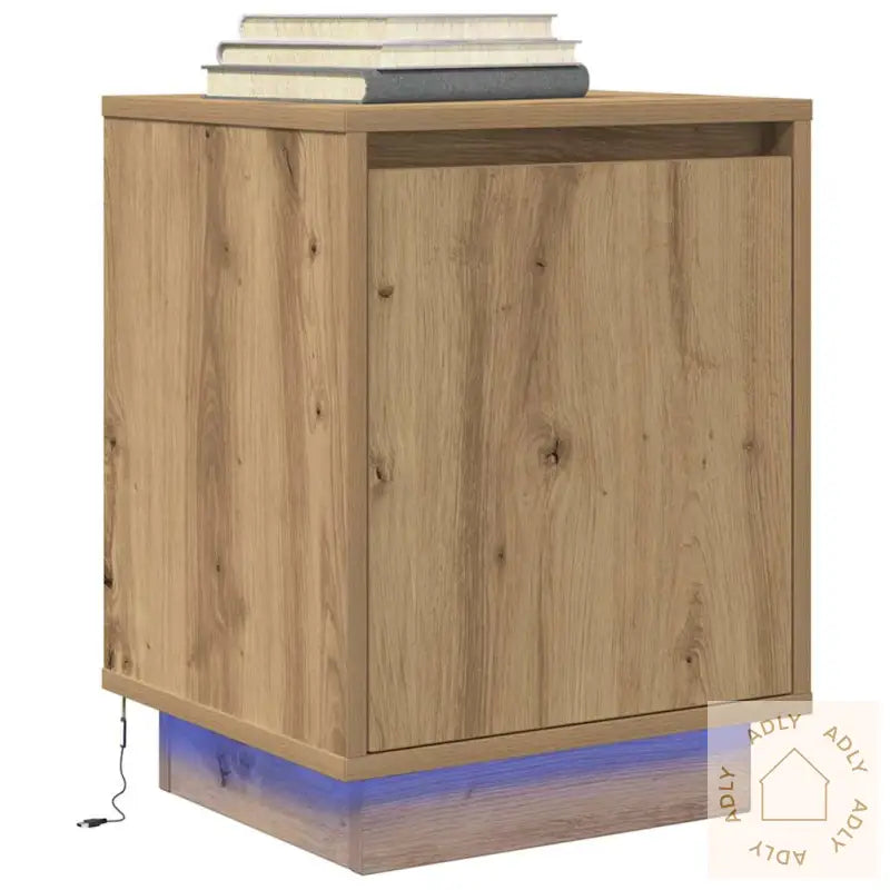 Nattbord Med Led 2 Stk Artisan Eik 38X34X50 Cm