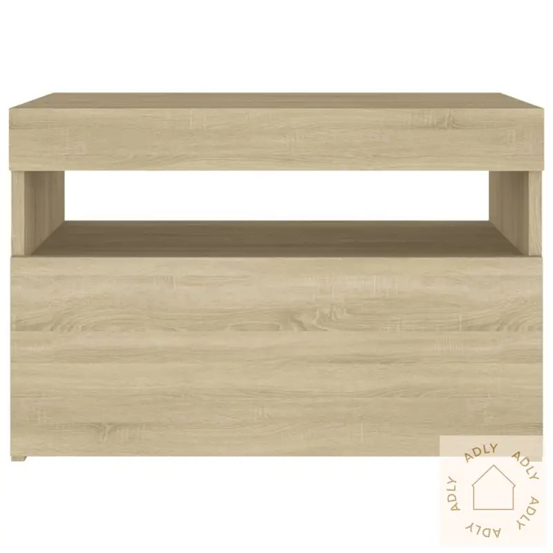 Nattbord & Led-Lys 2 Stk Sonoma Eik 60X35X40 Cm