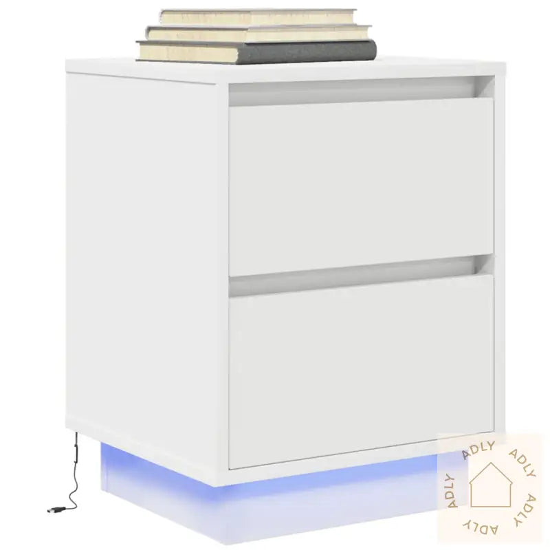 Nattskap Med Led-Lys Hvit 38X34X50 Cm