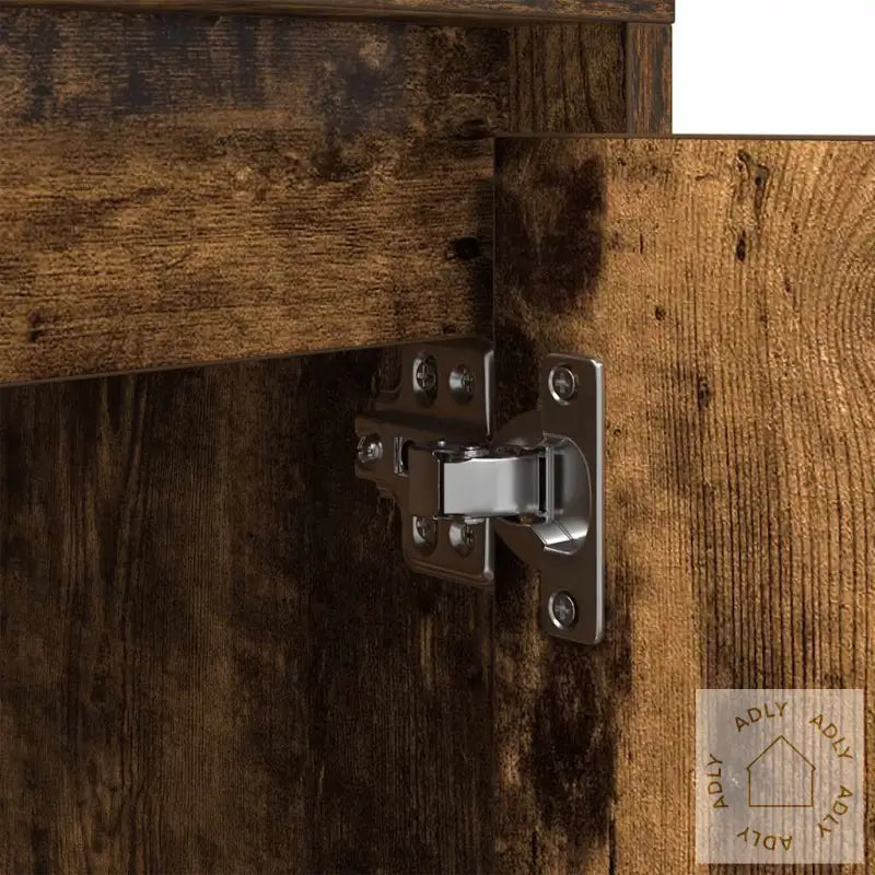 Nattskap Med Led-Lys 2 Stk Røkt Eik 38X34X50 Cm